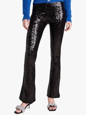 Commando High Rise Black Sequin Flare Pants